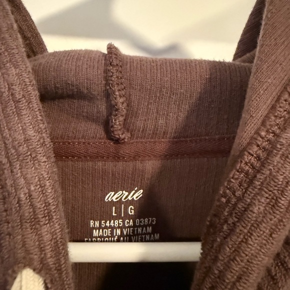 Aerie Chocolate Brown Knit Hoodie - Picture 2 of 4
